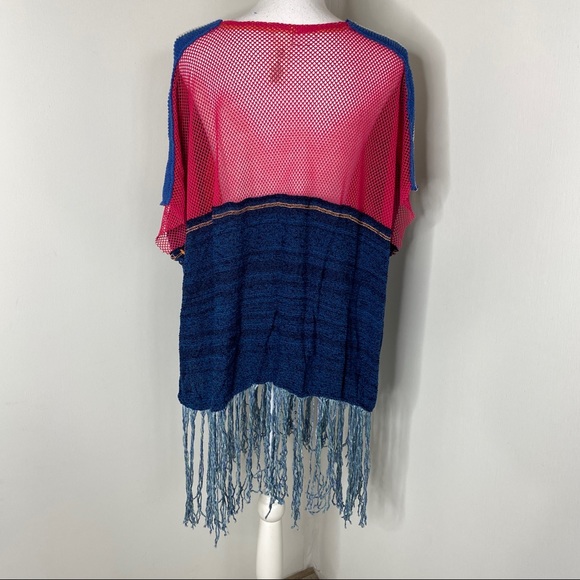 Free People Sunset Knit Fringe Poncho M/L - Picture 13 of 15